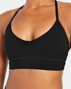 Essential V Neck Strappy Sports Bra