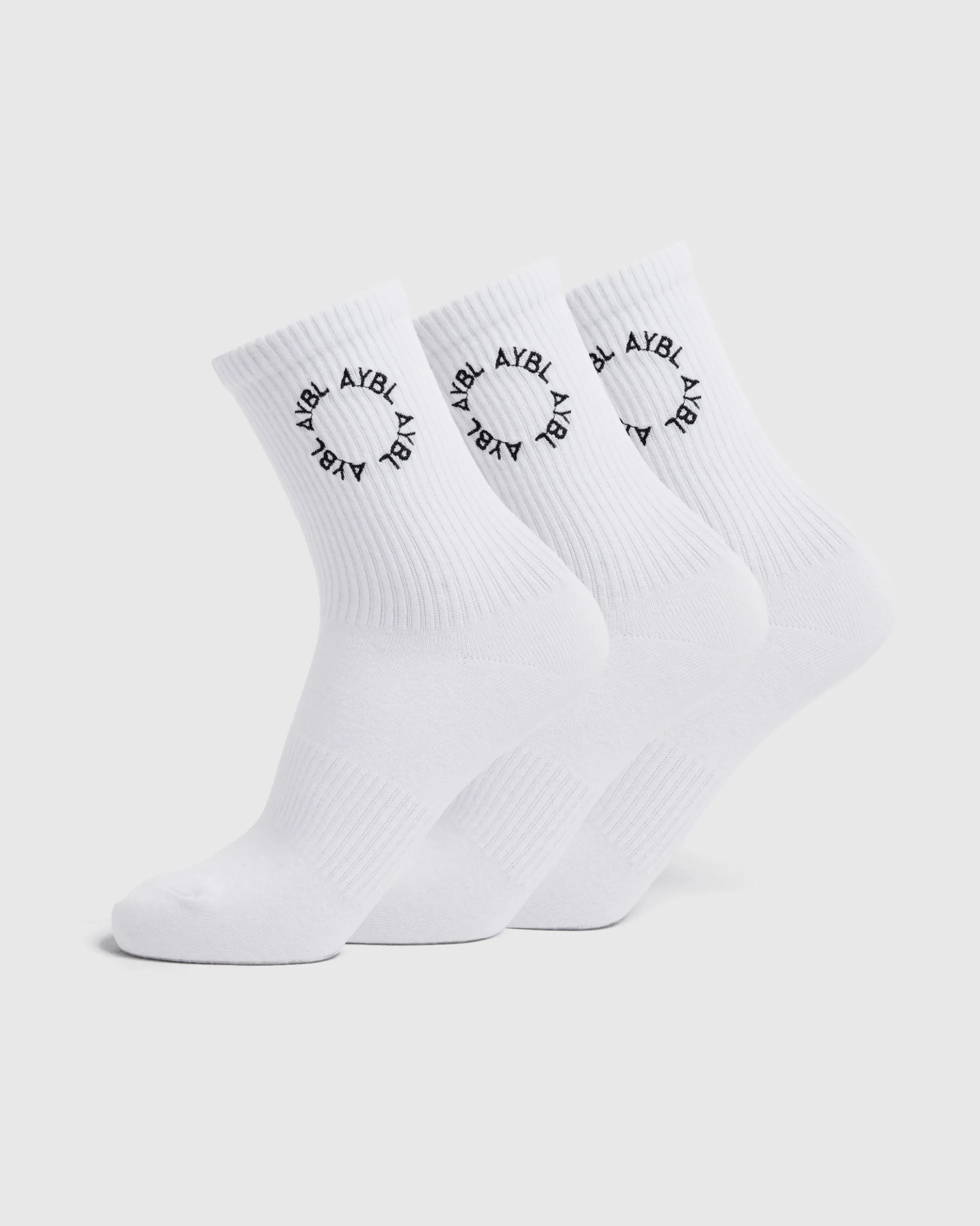 Everyday Embroidered Crew Socks (3 Pack)