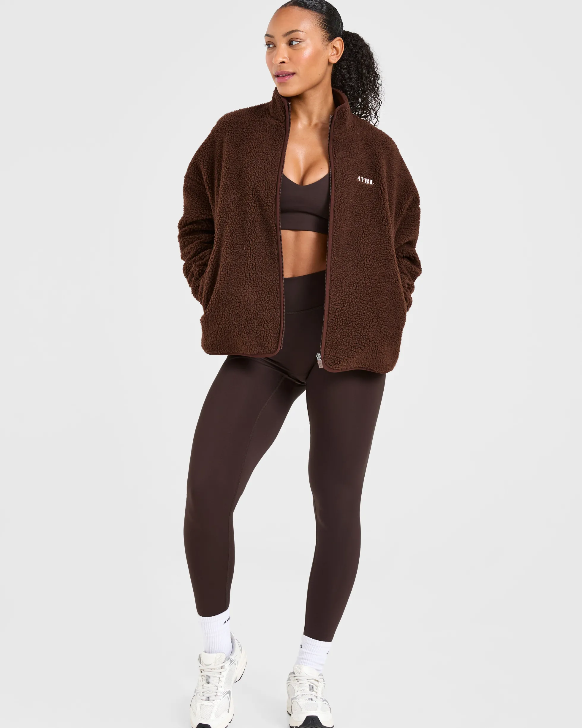 Oversized Zip Up Fleece Jacket