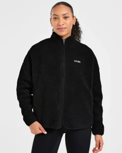 Oversized Zip Up Fleece Jacket