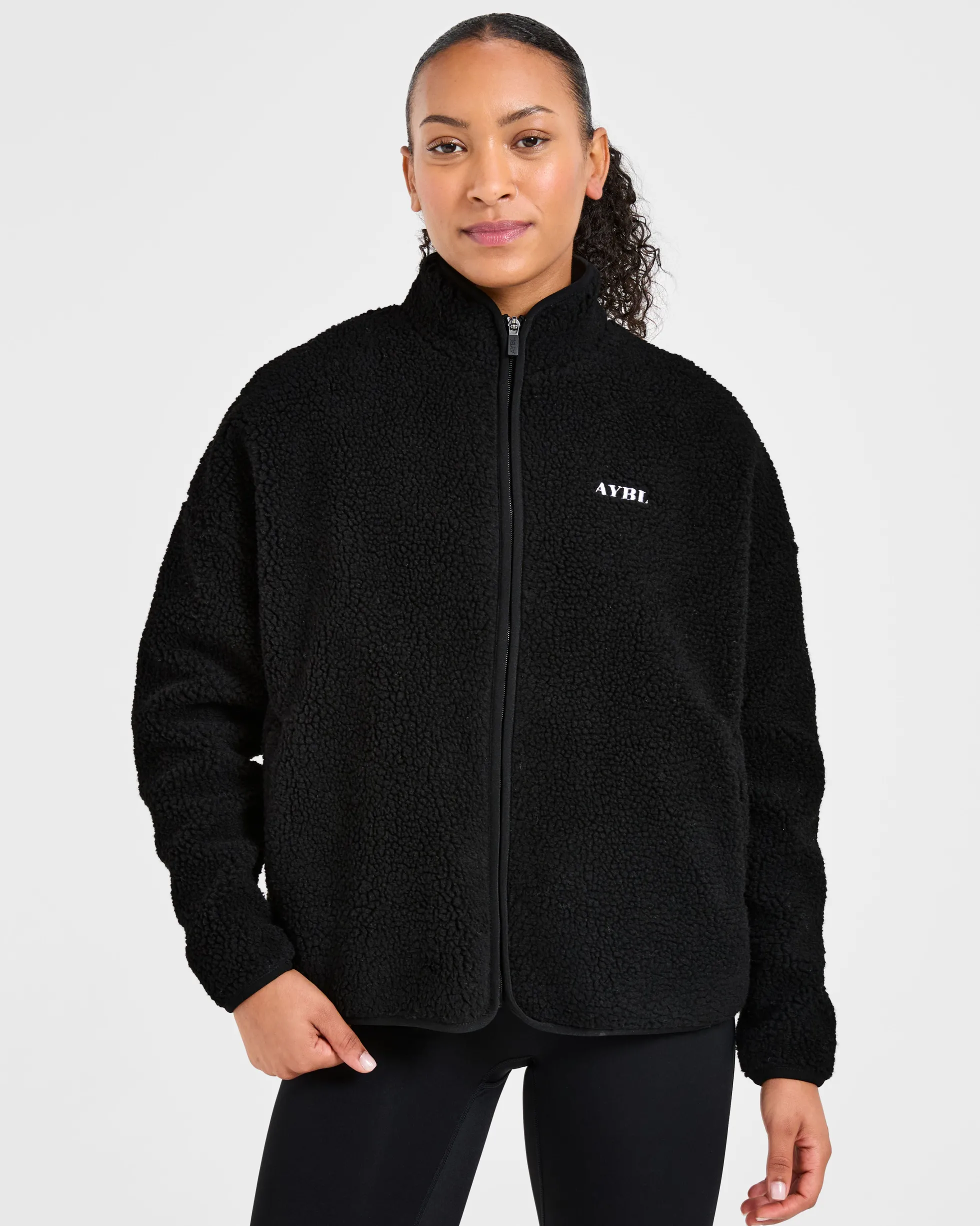 Oversized Zip Up Fleece Jacket