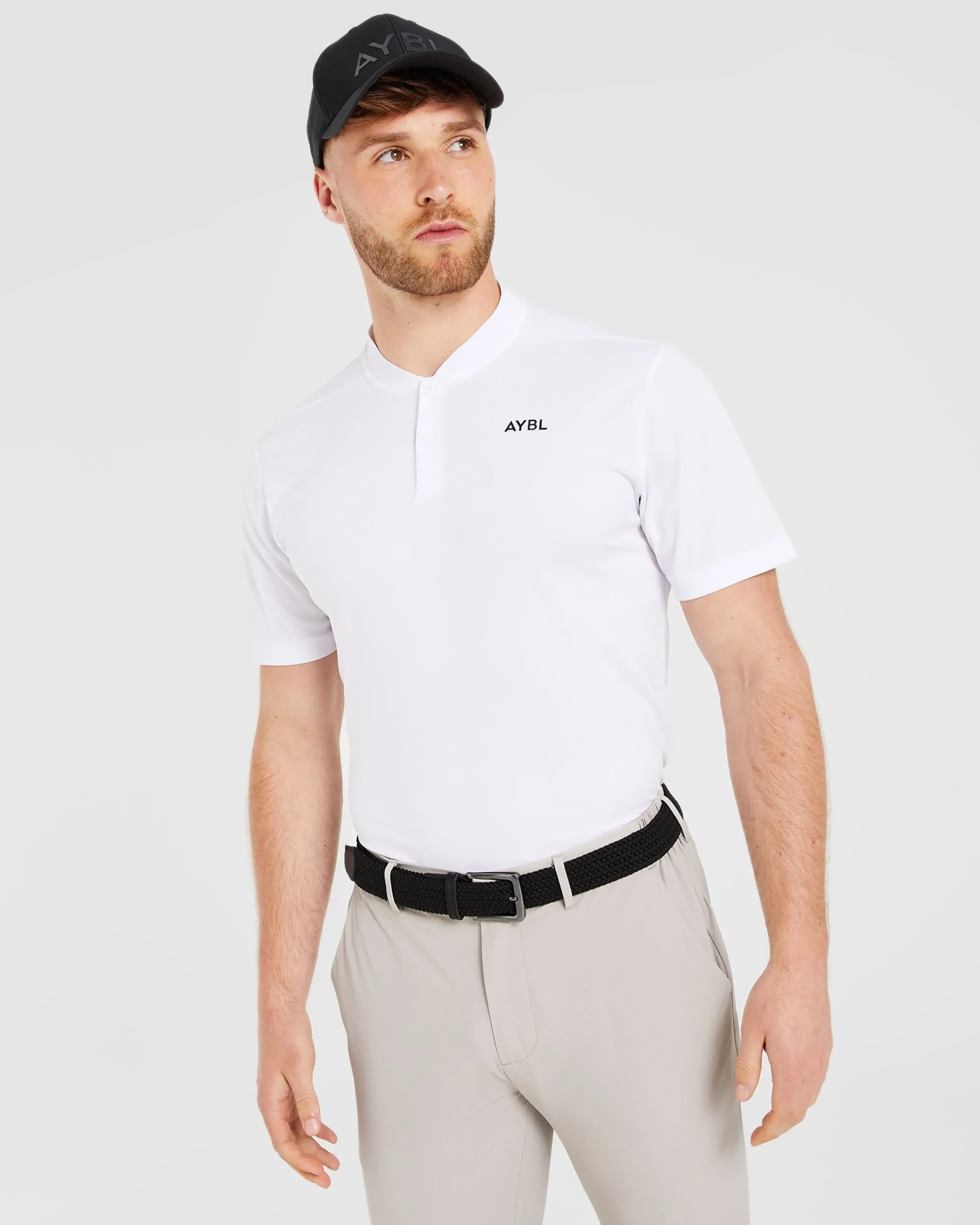 Performance Collarless Polo Shirt