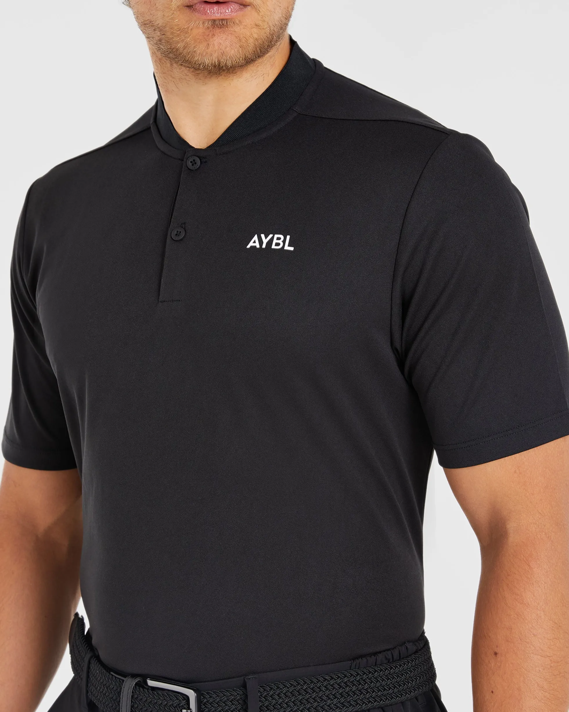 Performance Collarless Polo Shirt