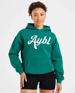 Script Embroidered Oversized Hoodie