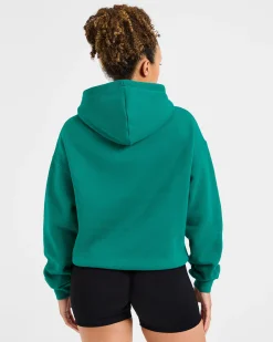Script Embroidered Oversized Hoodie