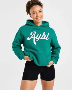 Script Embroidered Oversized Hoodie