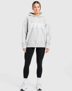 Varsity Oversized Knitted Hoodie
